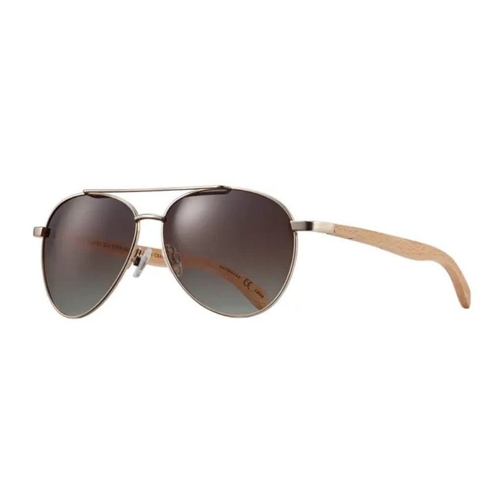 Amador - Matte Gold / Beechwood + Gradient Brown Polarized